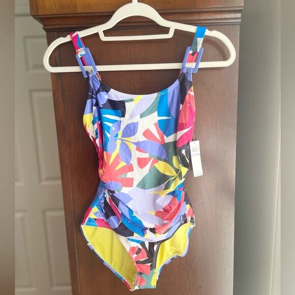 ✨Anne Cole✨Colourful Expression Draped One-Piece - Picture 2 of 7